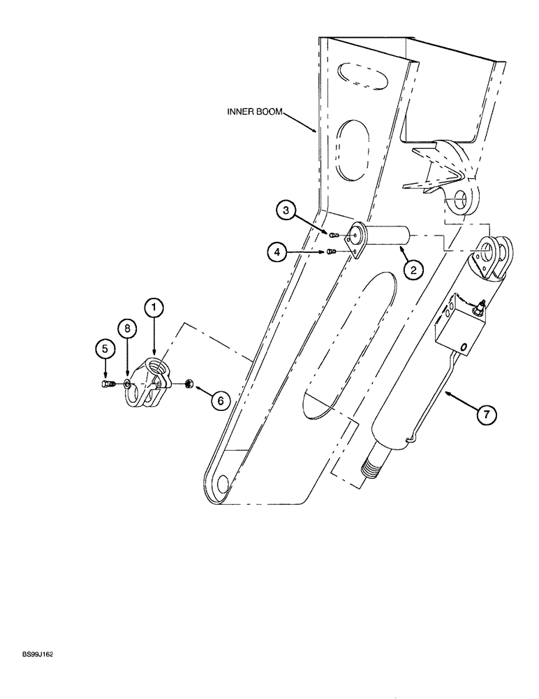 Схема запчастей Case 689G - (09-28) - CARRIAGE TILT CYLINDER INSTALLATION (08) - HYDRAULICS