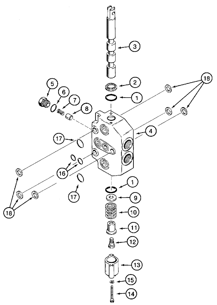 Схема запчастей Case 460 - (8-026) - ATTACHMENT CONTROL VALVE ASSEMBLY, H674409, ATTACHMENT LIFT AND AUXILIARY SECTIONS (08) - HYDRAULICS