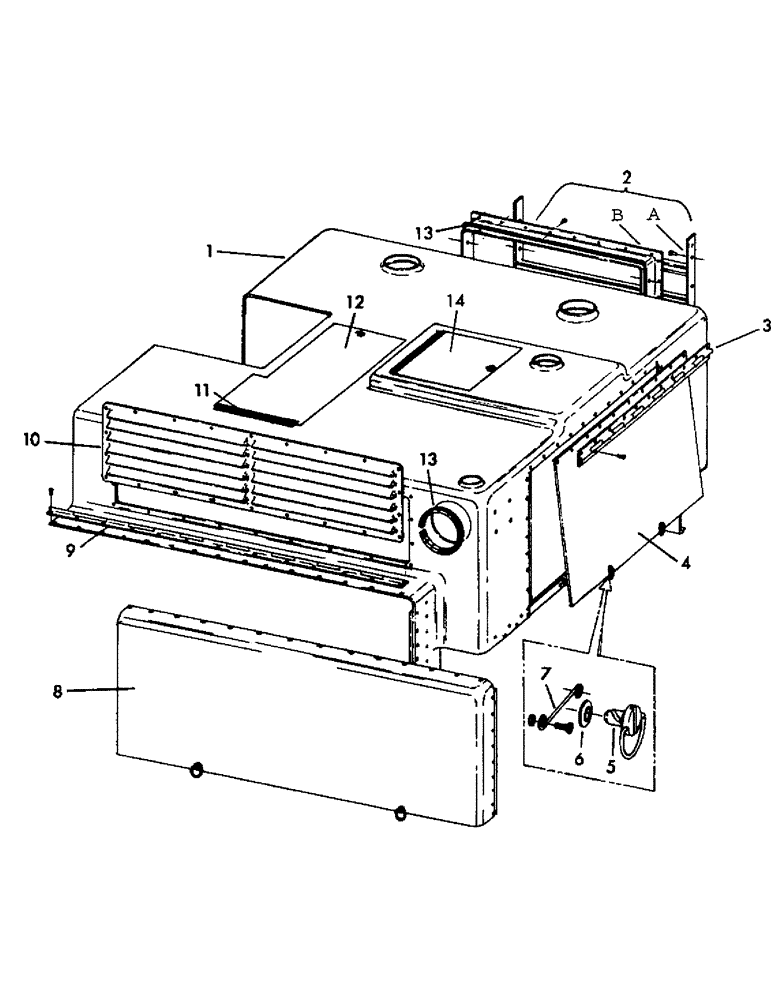 Схема запчастей Case 30YC - (021) - SHROUDING FOR GMC ENGINE (05) - UPPERSTRUCTURE CHASSIS
