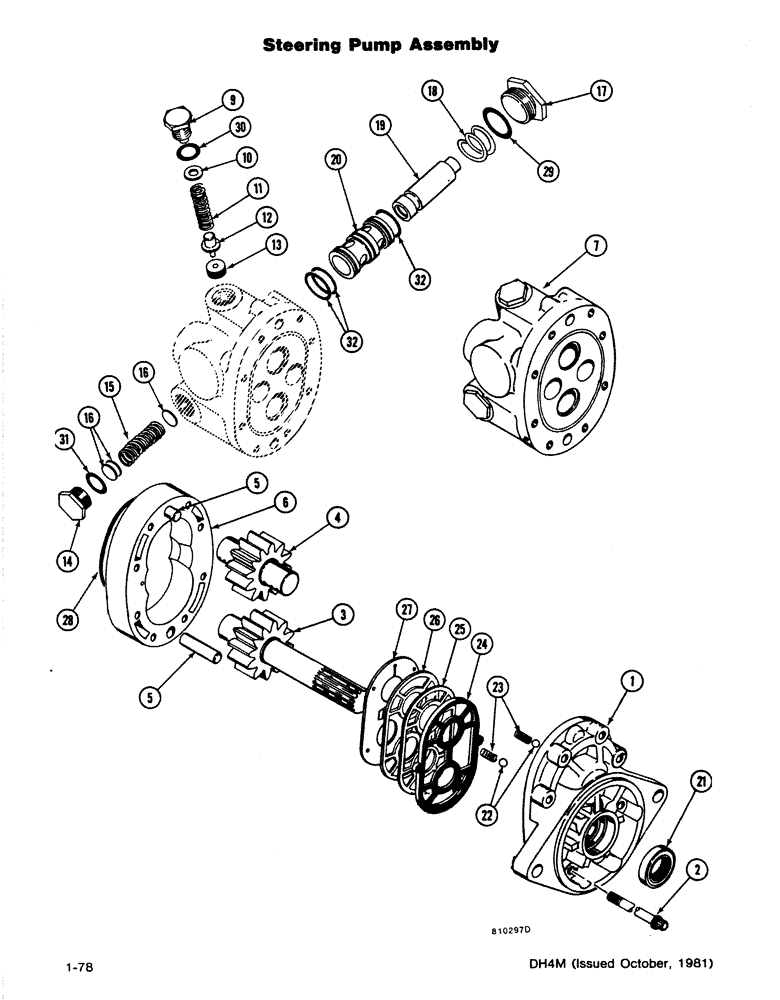 Схема запчастей Case DH4B - (1-78) - STEERING PUMP ASSEMBLY (41) - STEERING