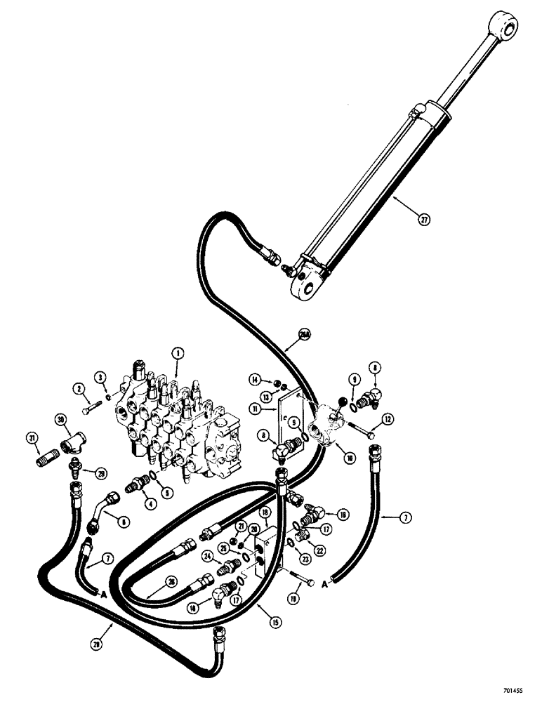 Схема запчастей Case 34 - (100) - BOOM LOCKOUT HYDRAULIC 