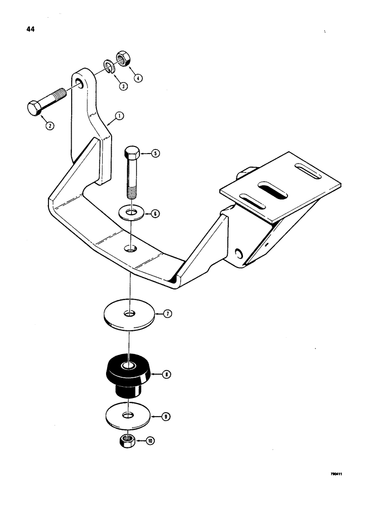 Схема запчастей Case W20B - (044) - ENGINE MOUNTS (02) - ENGINE