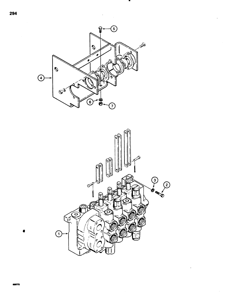 Схема запчастей Case 1150C - (294) - EQUIPMENT CONTROL VALVE MOUNTING (08) - HYDRAULICS