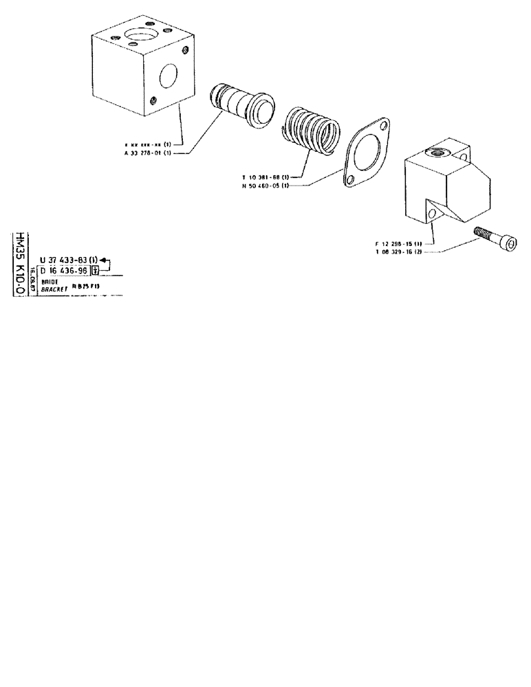 Схема запчастей Case 90BCL - (274) - BRACKET R B25 F13 (07) - HYDRAULIC SYSTEM