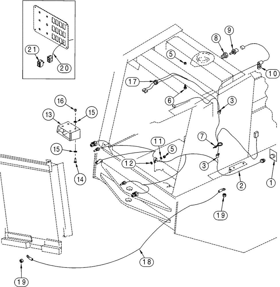 Схема запчастей Case 821C - (04-29) - MOUNTING BACKUP ALARM (04) - ELECTRICAL SYSTEMS