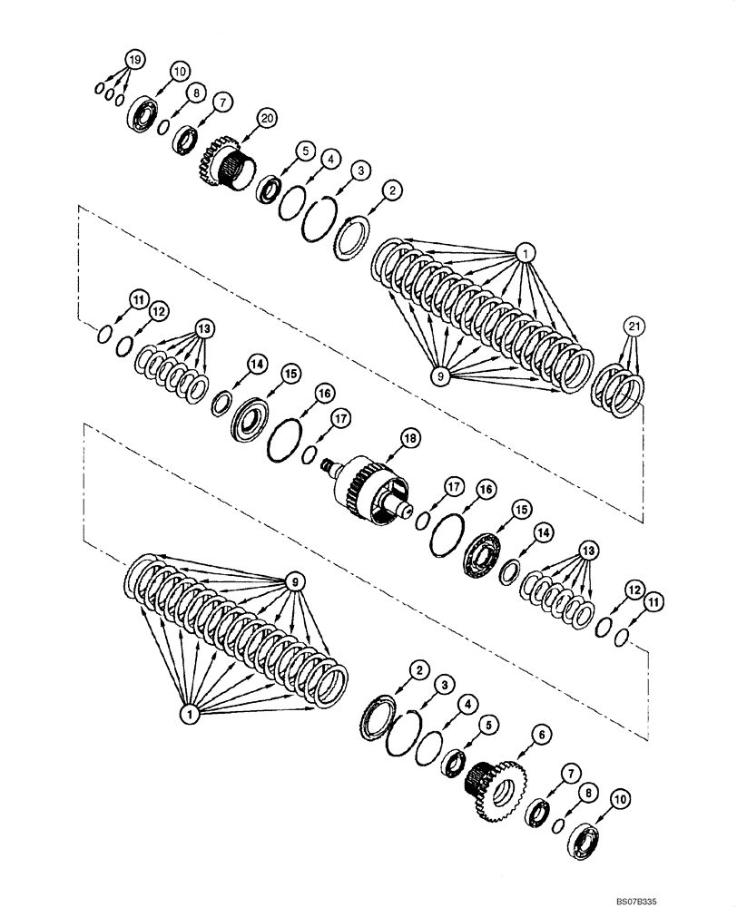 Схема запчастей Case 885 - (06.09[00]) - TRANSMISSION - 2ND SPEED AXLE (06) - POWER TRAIN