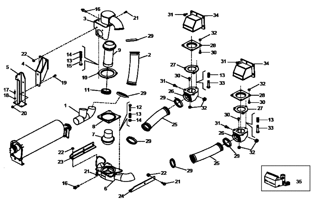 Схема запчастей Case 327B - (72A00010771[001]) - HEATING, DUMP BODY - OPTIONAL (P.I.N. HHD0327BN7PG57000 AND AFTER) (84293824) (19) - OPTIONS