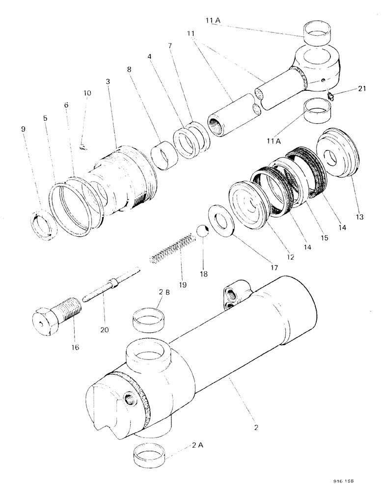 Схема запчастей Case 580F - (198) - SIDE SHIFT BACKHOE SWING CYLINDERS, UP TO NO 3.785.922 (35) - HYDRAULIC SYSTEMS