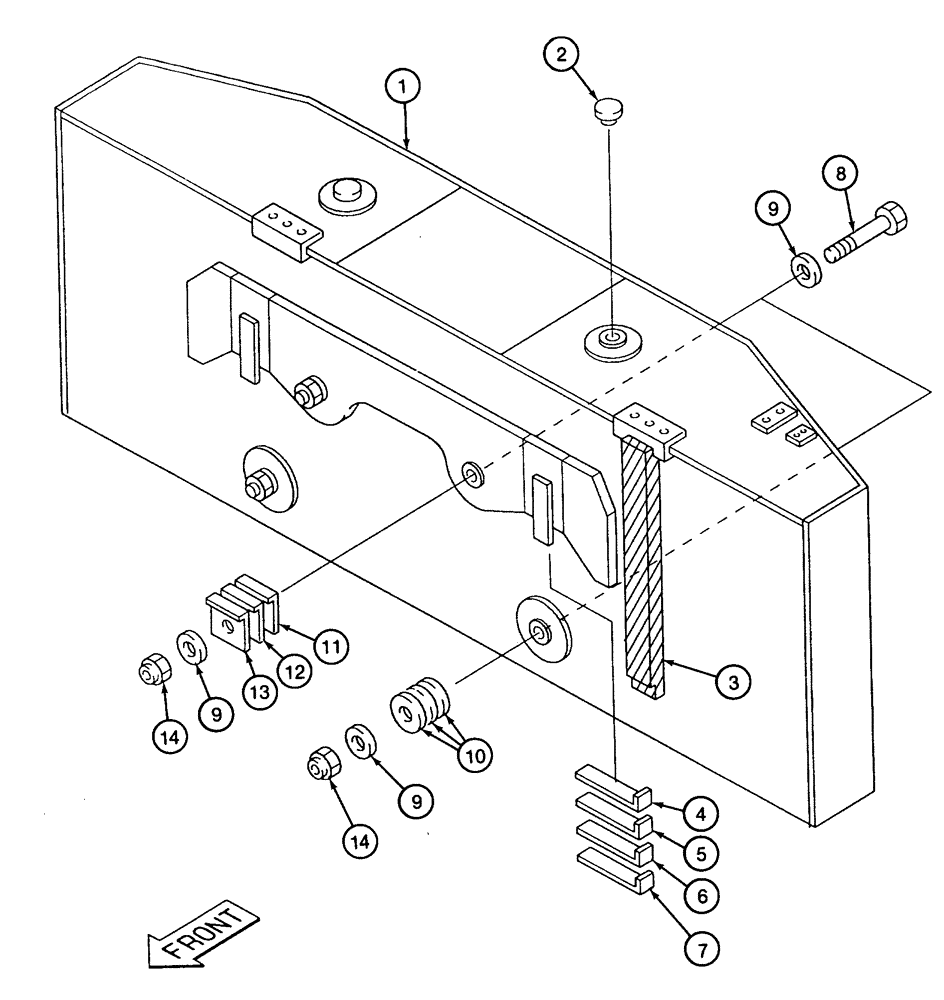 Схема запчастей Case 9040 - (9-10) - COUNTERWEIGHT (09) - CHASSIS