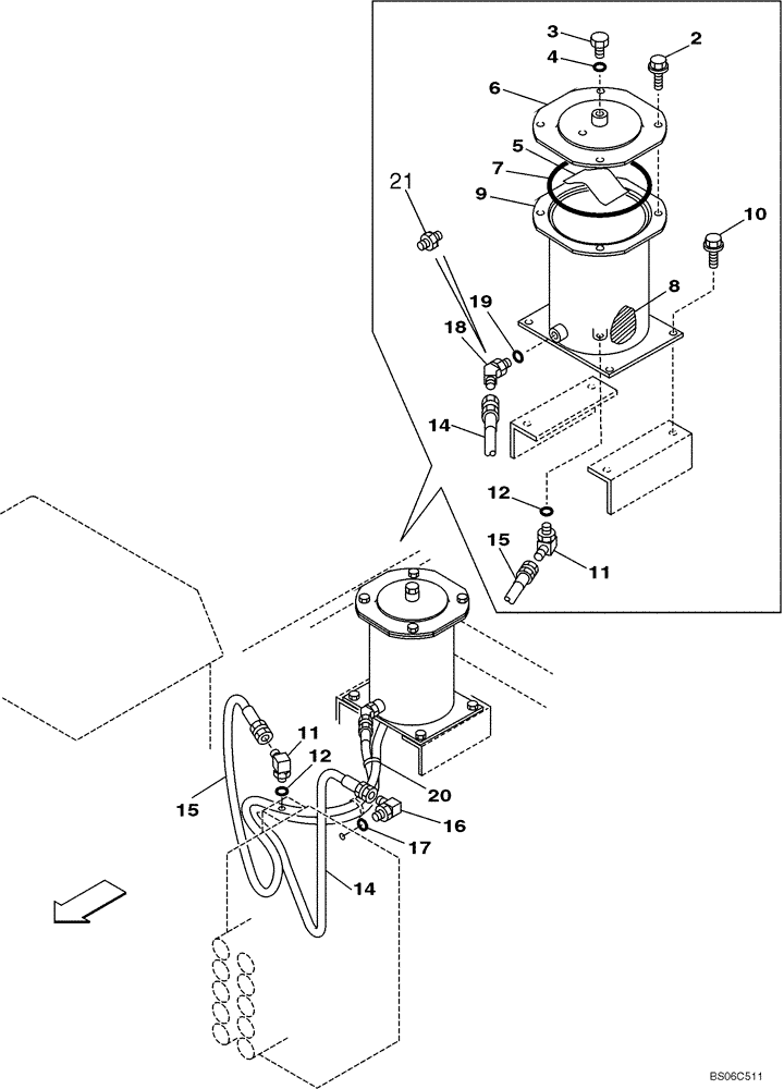 Схема запчастей Case CX330 - (08-06) - HYDRAULICS - BYPASS FILTER (08) - HYDRAULICS