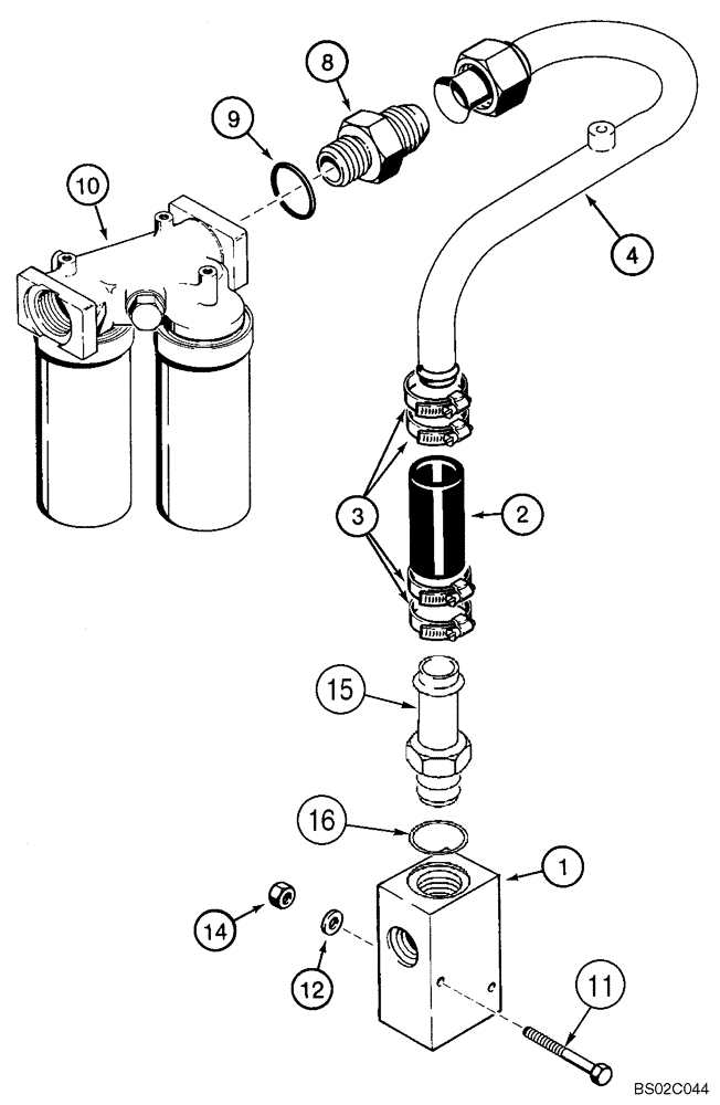Схема запчастей Case 821C - (08-06) - HYDRAULICS - VALVE, BYPASS TO FILTER (08) - HYDRAULICS
