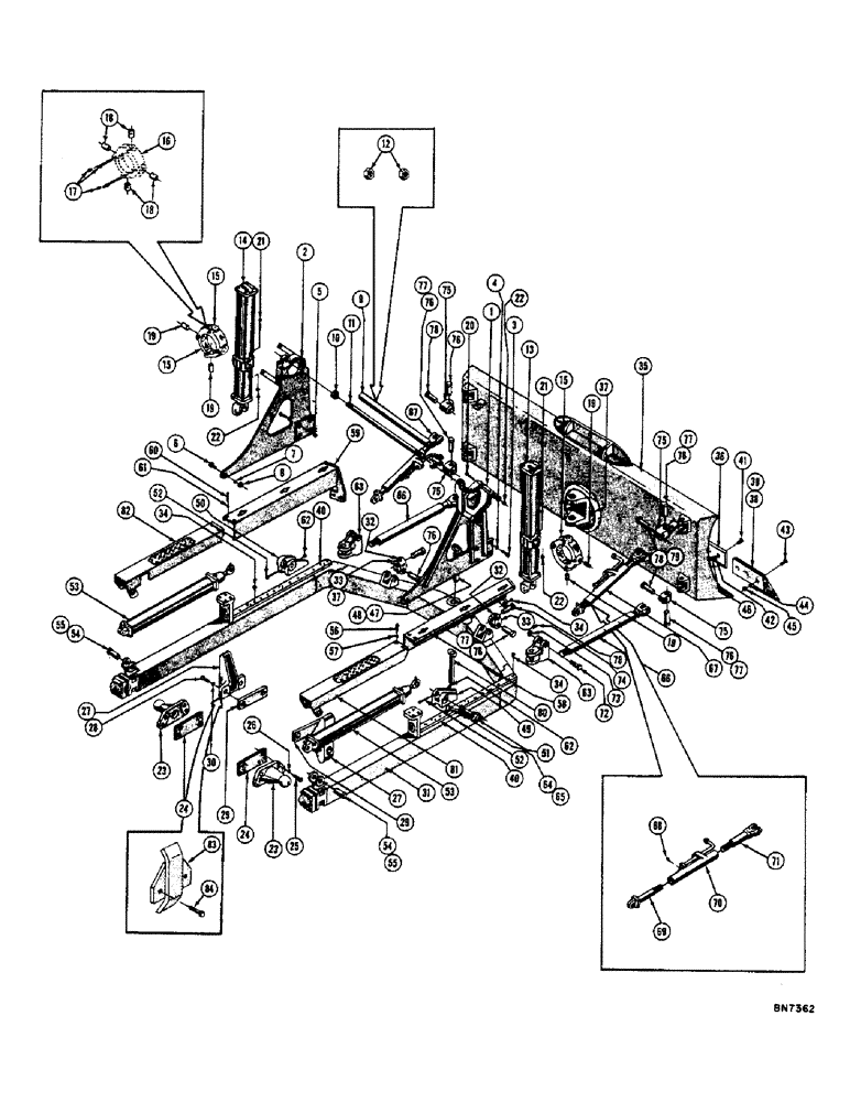 Схема запчастей Case 800 - (194) - HYDRAULIC ANGLING DOZER (07) - HYDRAULIC SYSTEM