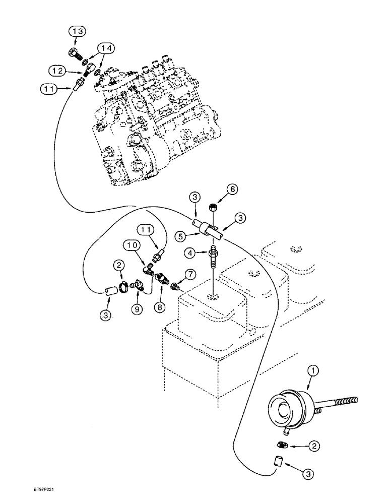 Схема запчастей Case 9010B - (3-020) - ANEROID AND WASTEGATE SYSTEM, 4TA-390 EMISSIONS CERTIFIED ENGINE, *P.I.N. DAC01#2001 AND AFTER (03) - FUEL SYSTEM