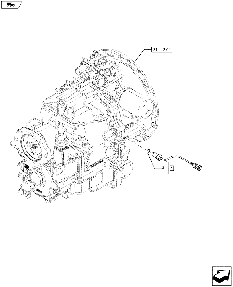 Схема запчастей Case 580SN - (55.023.02) - VAR - 423011 - COMFORT STEER - SHIFTER MECHANISM (55) - ELECTRICAL SYSTEMS
