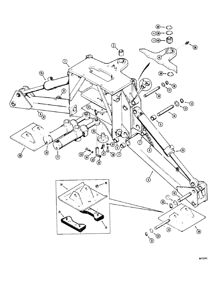 Схема запчастей Case 680CK - (172) - BACKHOE MOUNTING FRAME AND STABILIZERS (84) - BOOMS, DIPPERS & BUCKETS