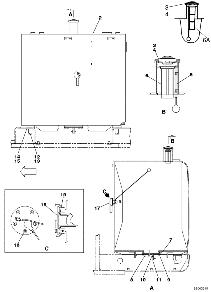 Схема запчастей Case CX800 - (03-01) - FUEL TANK (03) - FUEL SYSTEM