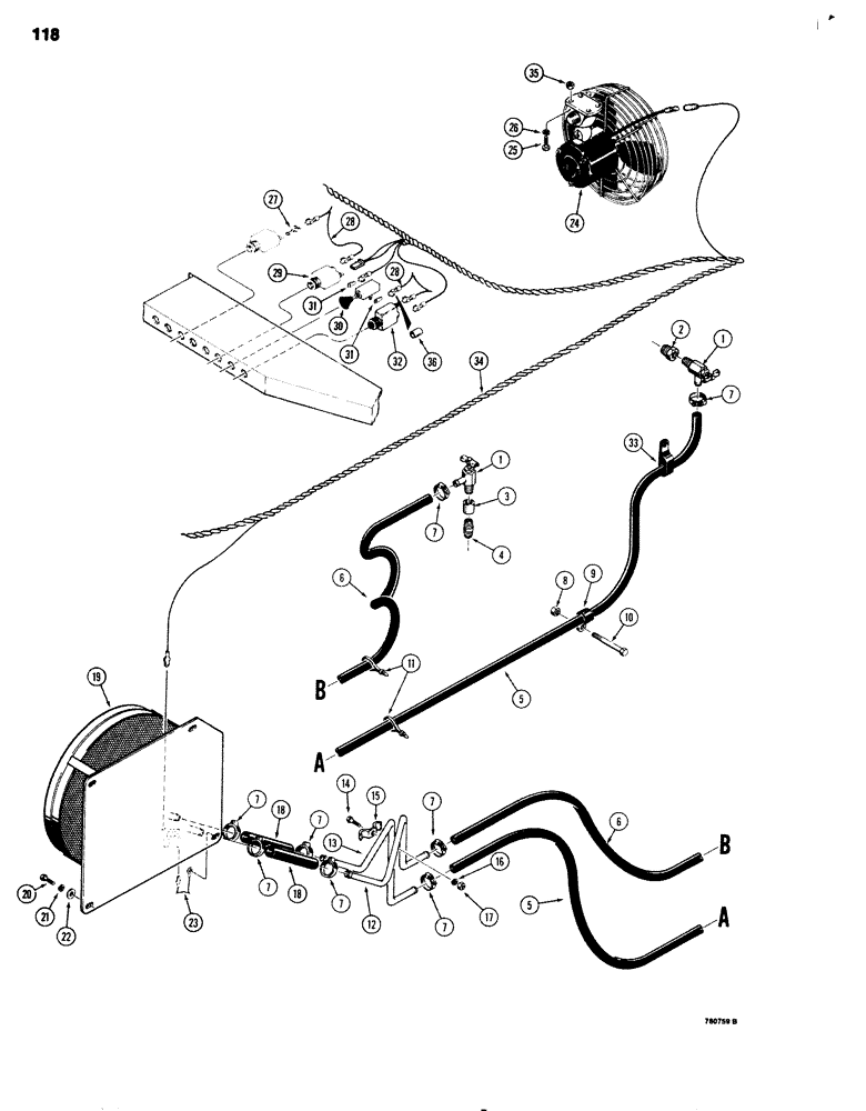 Схема запчастей Case 680G - (118) - CAB HEATER AND DEFROSTER SYSTEM (04) - ELECTRICAL SYSTEMS