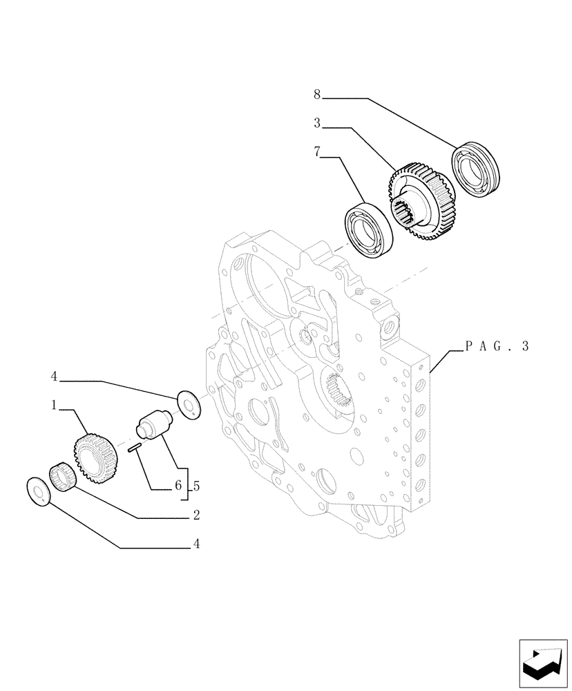 Схема запчастей Case TX742 - (1.28.A[06]) - TRANSMISSION - COMPONENTS (21) - TRANSMISSION