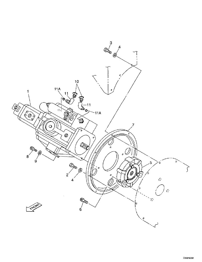Схема запчастей Case 9007B - (8-004) - HYDRAULIC PUMP - COUPLING (08) - HYDRAULICS