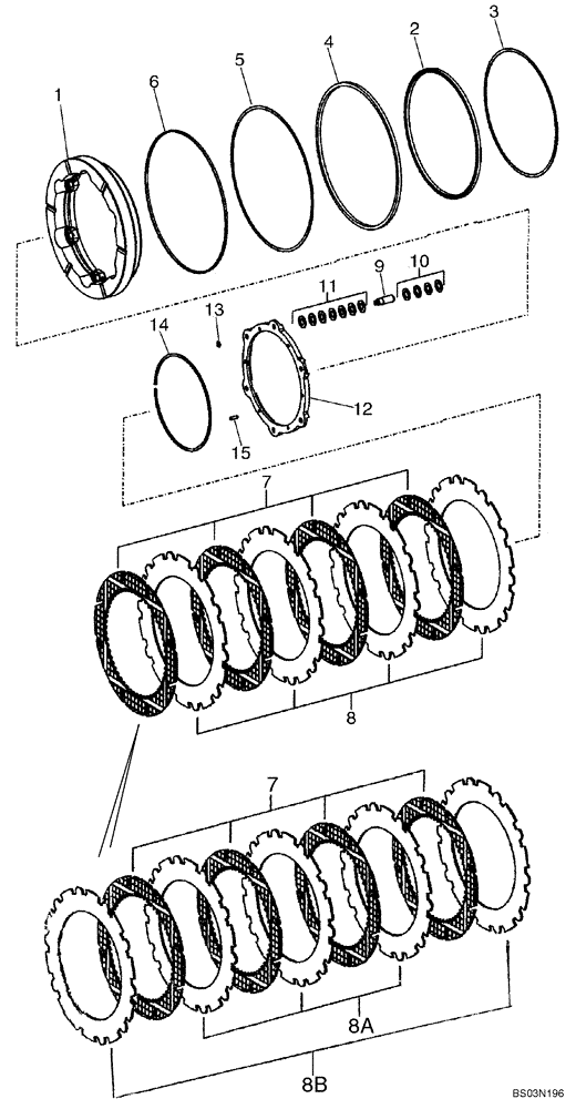 Схема запчастей Case 721D - (06-30) - AXLE, REAR - HUB, DISC BRAKES (06) - POWER TRAIN