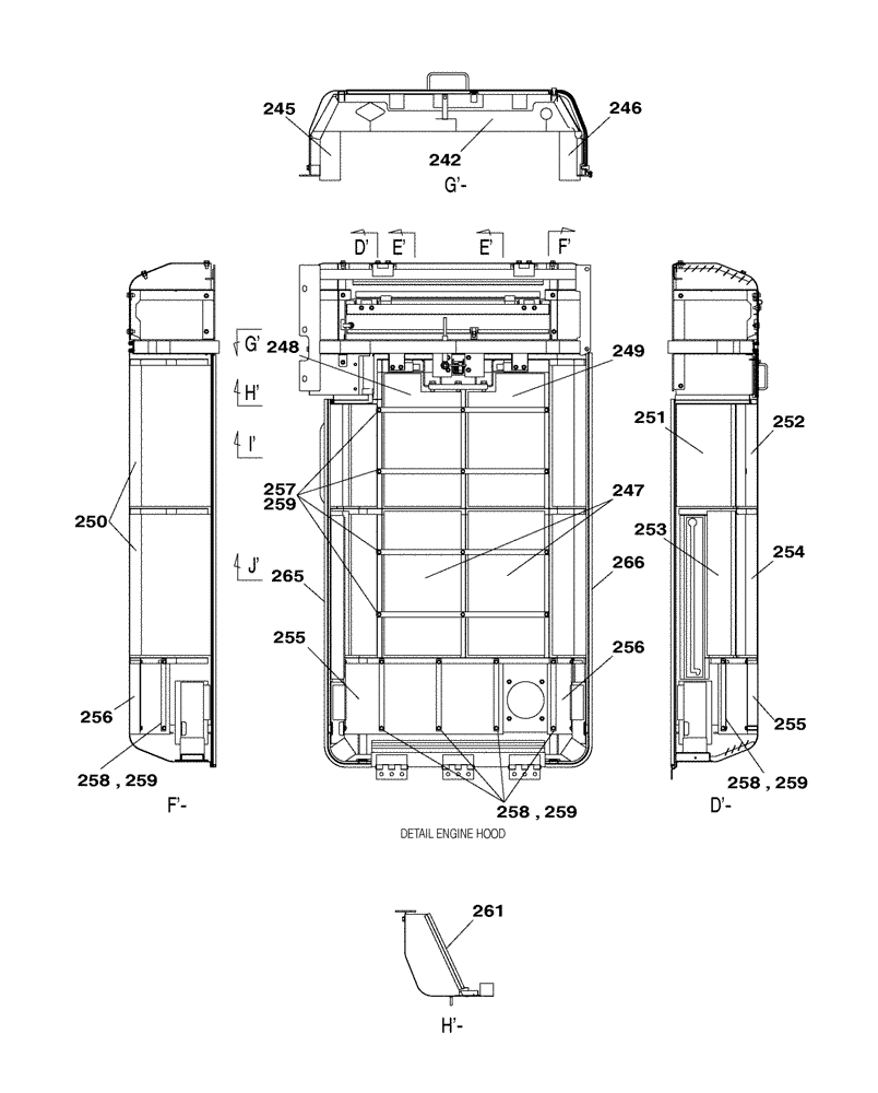 Схема запчастей Case CX350C - (09-005[10]) - COWLING (09) - CHASSIS/ATTACHMENTS