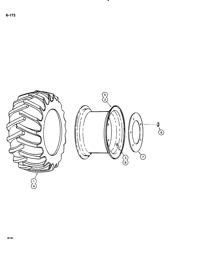 Схема запчастей Case DH4B - (6-172) - TIRES AND WHEELS (06) - POWER TRAIN