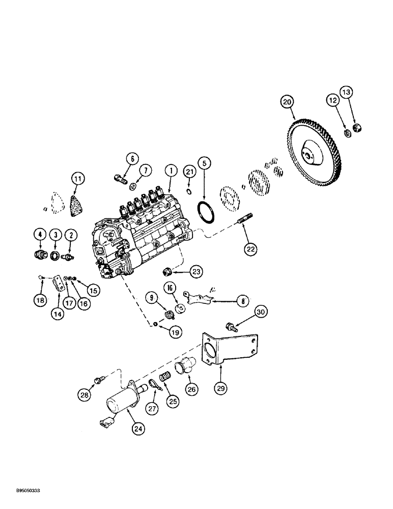 Схема запчастей Case 721B - (3-12) - FUEL INJECTION PUMP AND DRIVE, 6T-830 ENGINE, PRIOR TO LOADER P.I.N. JEE053200 (03) - FUEL SYSTEM