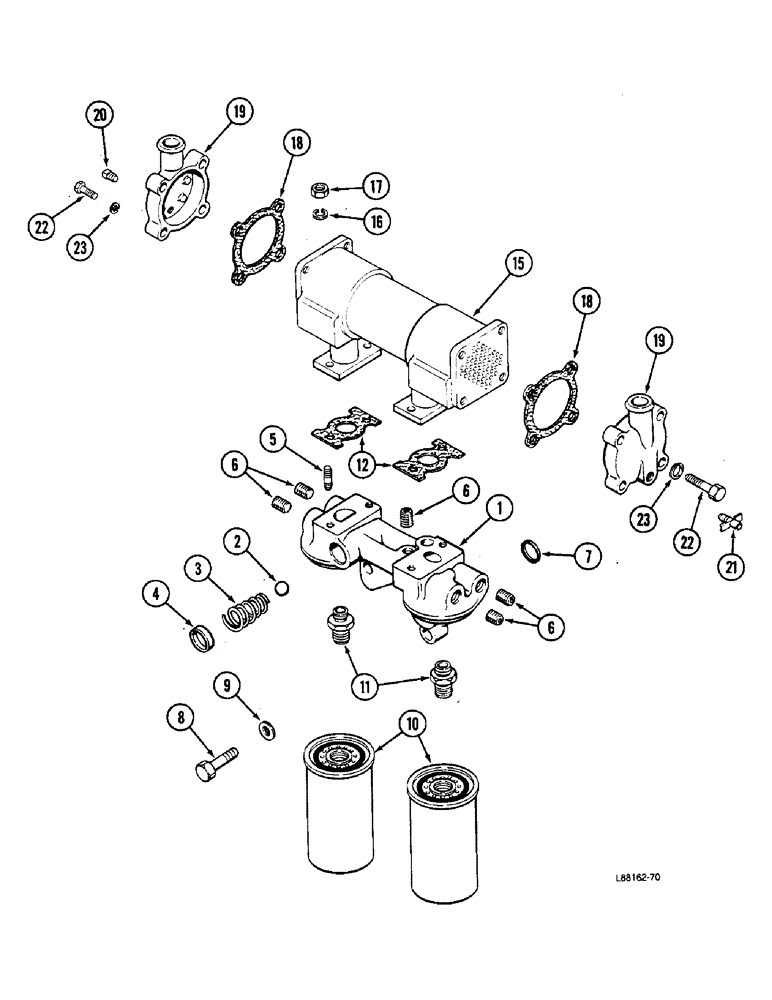 Схема запчастей Case W36 - (2-16) - OIL FILTER AND HEAT EXCHANGER, 504BDTI ENGINE (02) - ENGINE
