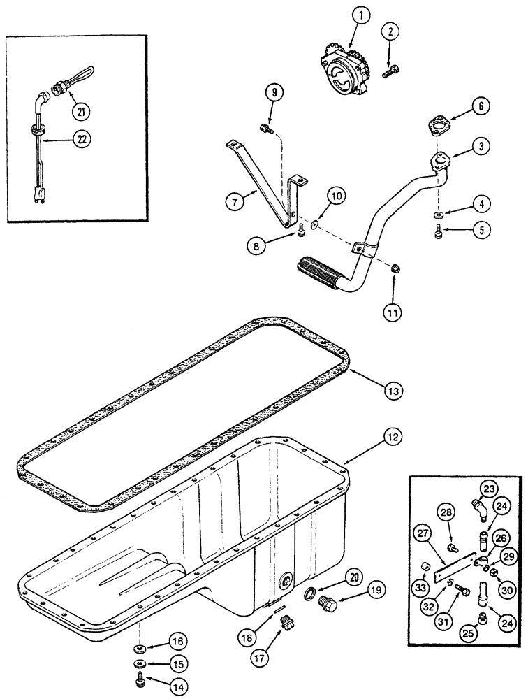 Схема запчастей Case 821C - (02-31) - OIL PUMP, PAN HEATER (02) - ENGINE