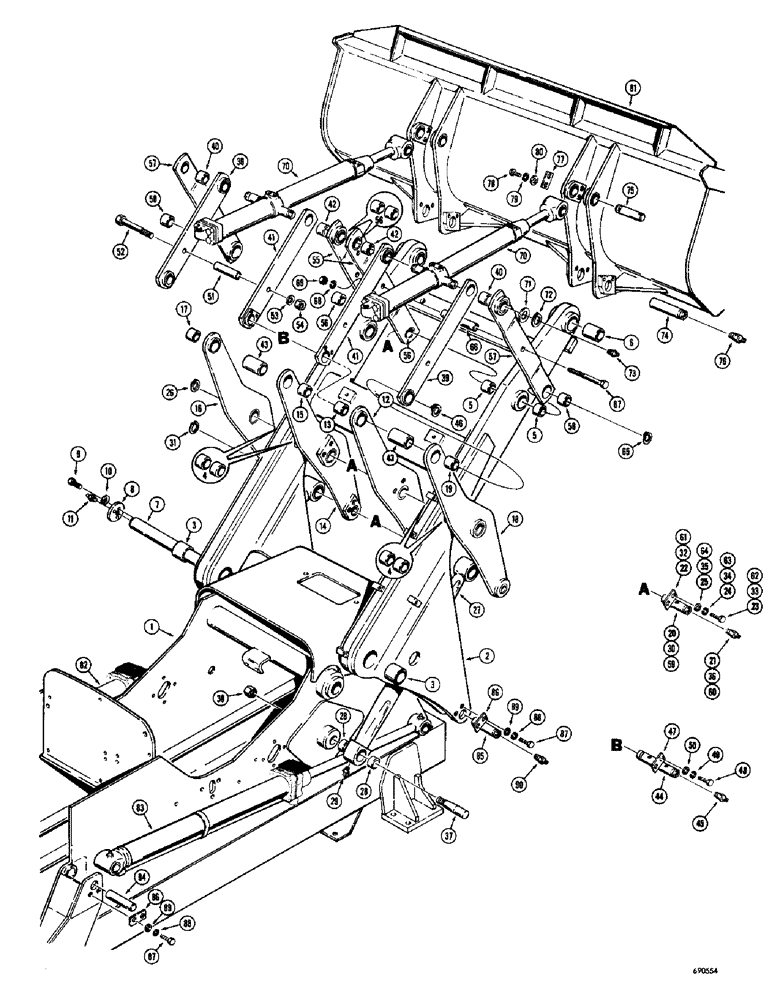 Схема запчастей Case W9C - (196) - LOADER LIFT FRAME AND RELATED PARTS (09) - CHASSIS