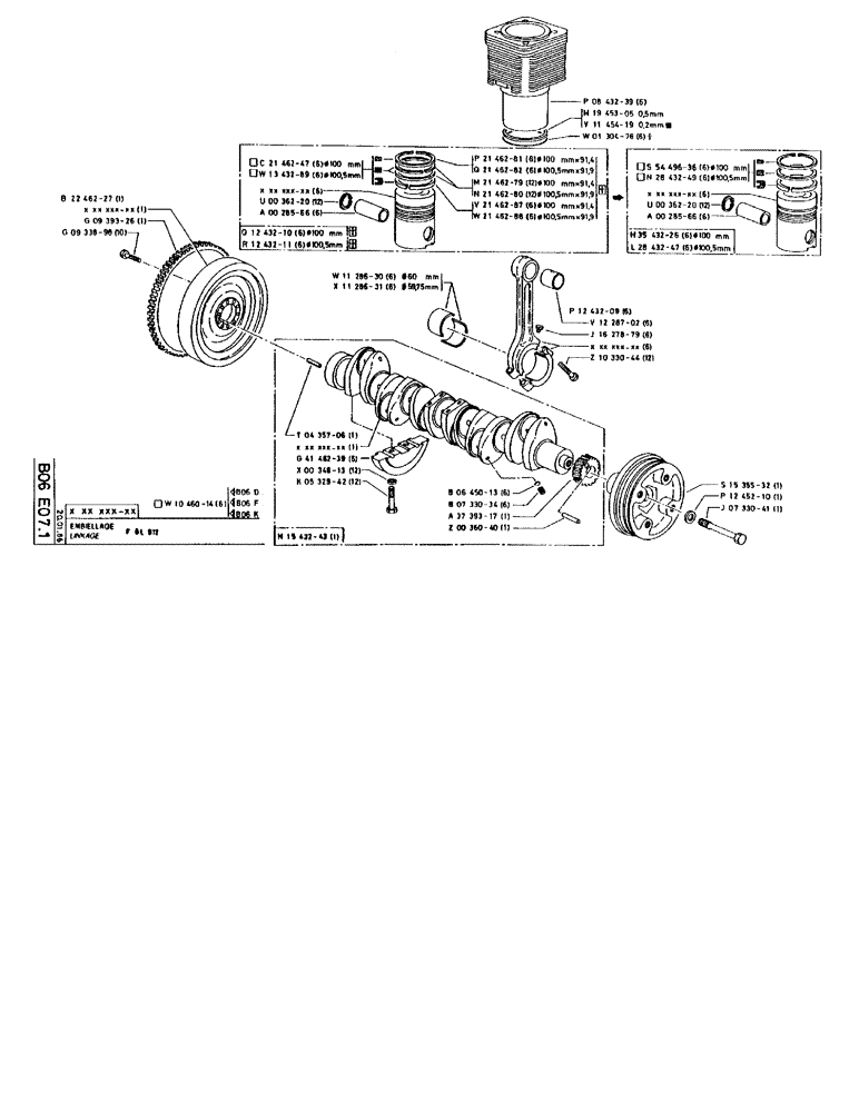 Схема запчастей Case 90BCL - (134) - LINKAGE F6L 912 (01) - ENGINE