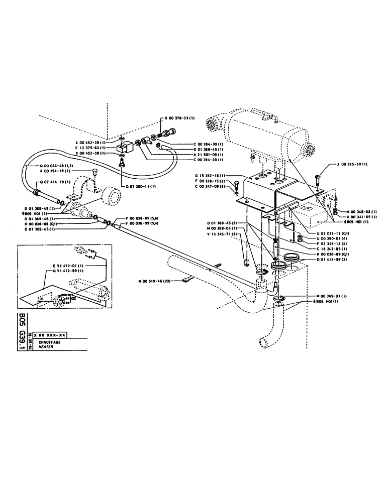 Схема запчастей Case 160CK - (044) - HEATER (05) - UPPERSTRUCTURE CHASSIS