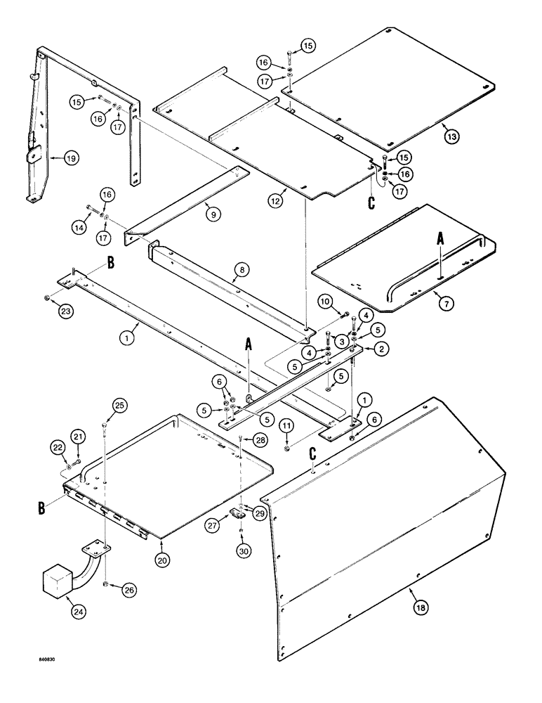 Схема запчастей Case 1187 - (306) - TOP ACCESS COVERS (05) - UPPERSTRUCTURE CHASSIS