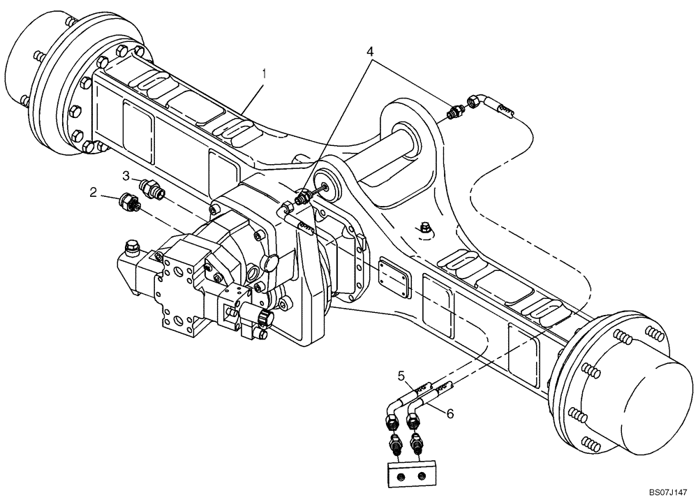 Схема запчастей Case 21D - (02.020 [2988924000]) - SWING AXLE INSTALLATION SELF-LOCKING - HYD HOSE-SSD, M. ANBAUT (27) - REAR AXLE SYSTEM