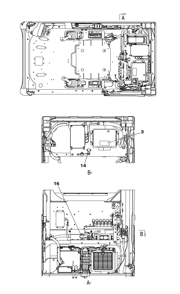 Схема запчастей Case CX350C - (02-001[03]) - ENGINE MOUNTING - ENGINE - OIL CIRCUIT (02) - ENGINE