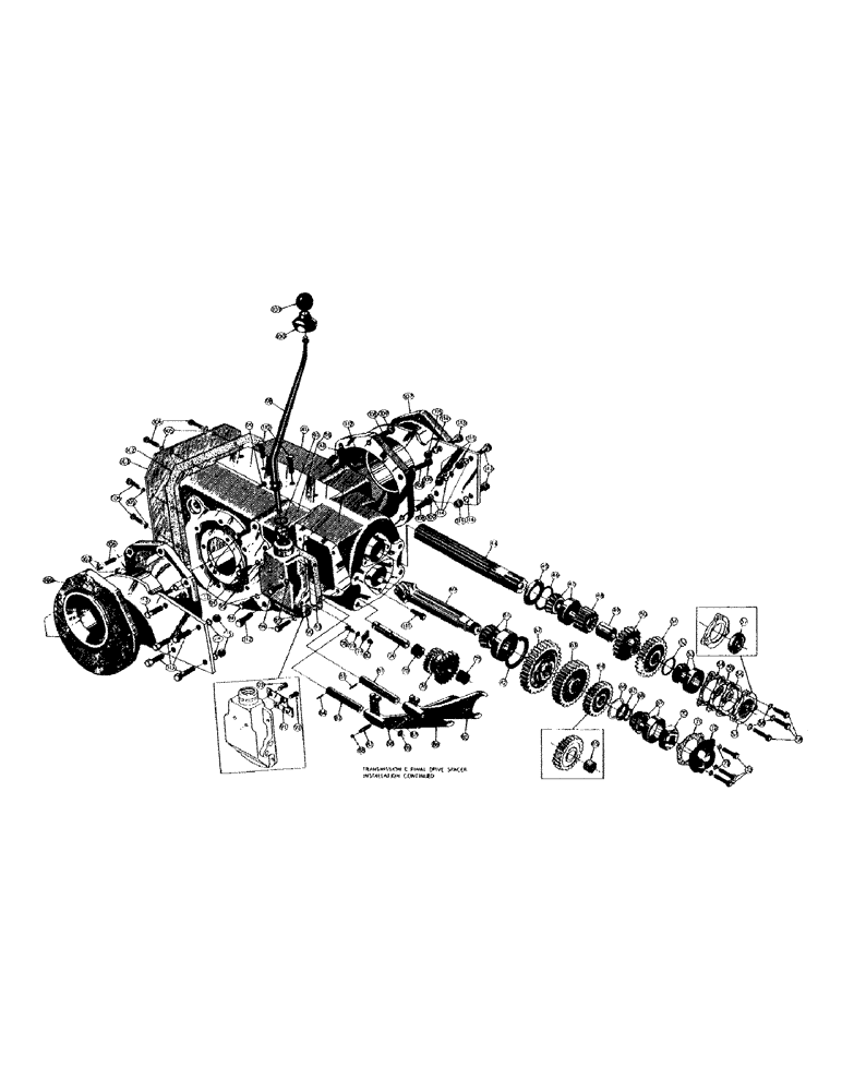 Схема запчастей Case 300 - (008A) - TRANSMISSION & FINAL DRIVE SPACER INST. - PART II (03) - TRANSMISSION