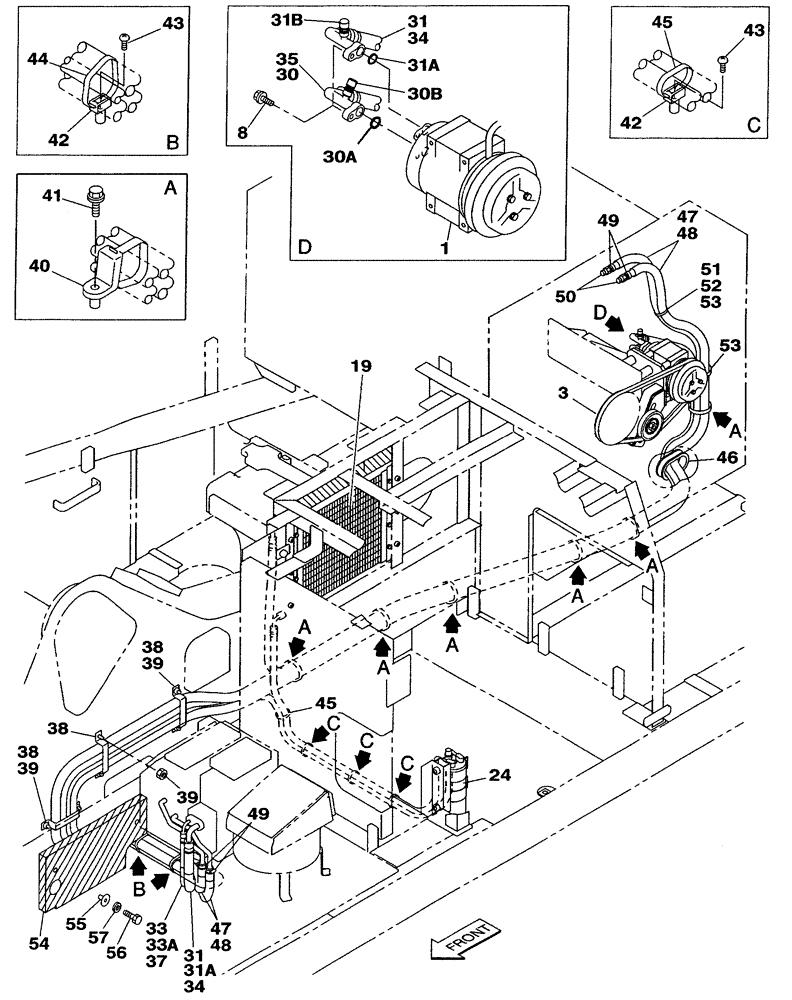 Схема запчастей Case CX350 - (09-059-00[01]) - AIR CONDITIONING - UPPERSTRUCTURE CHASSIS (09) - CHASSIS