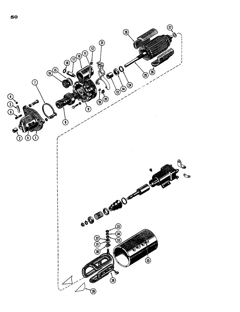 Схема запчастей Case 850 - (050) - R20745 STARTER, (301) DIESEL ENGINE (06) - ELECTRICAL SYSTEMS