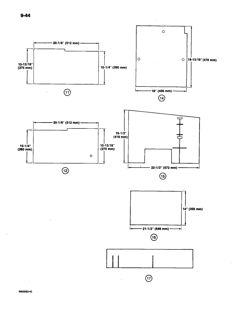 Схема запчастей Case 650 - (9-44) - NOISE REDUCTION PADS (09) - CHASSIS/ATTACHMENTS