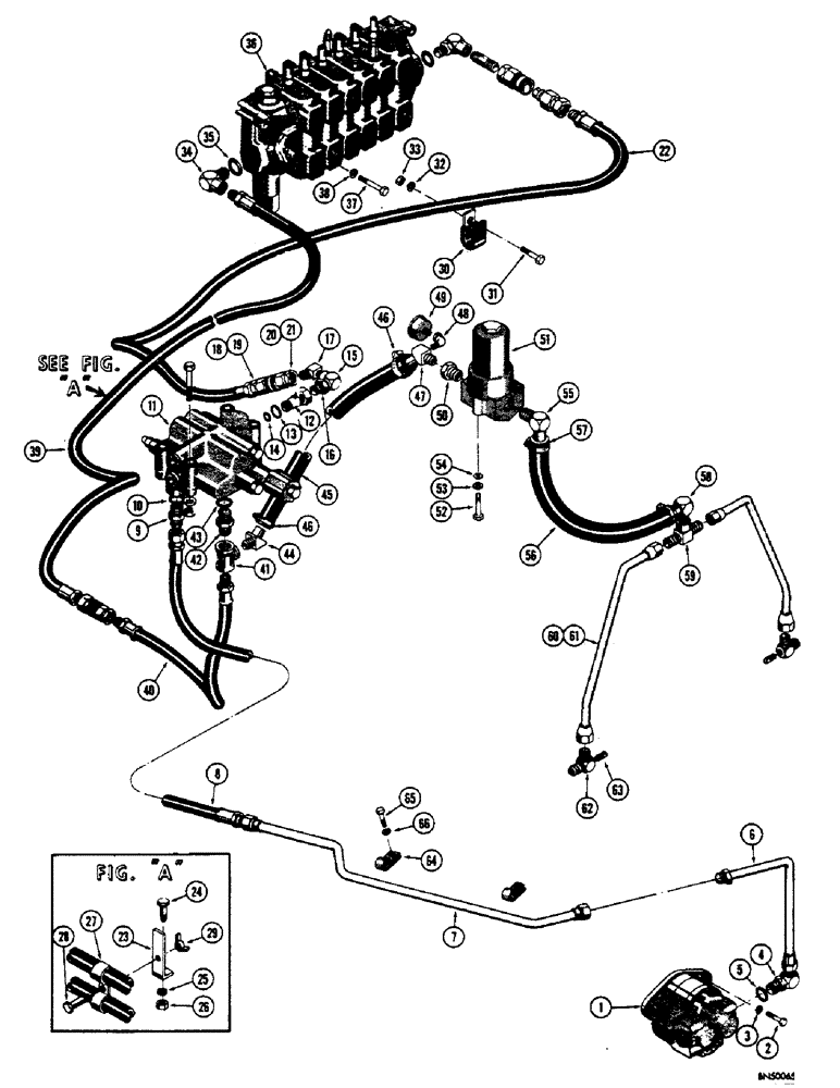 Схема запчастей Case 32 - (098) - BASIC BACKHOE HYDRAULICS, (BACKHOE SN. 4103863 AND AFTER) 