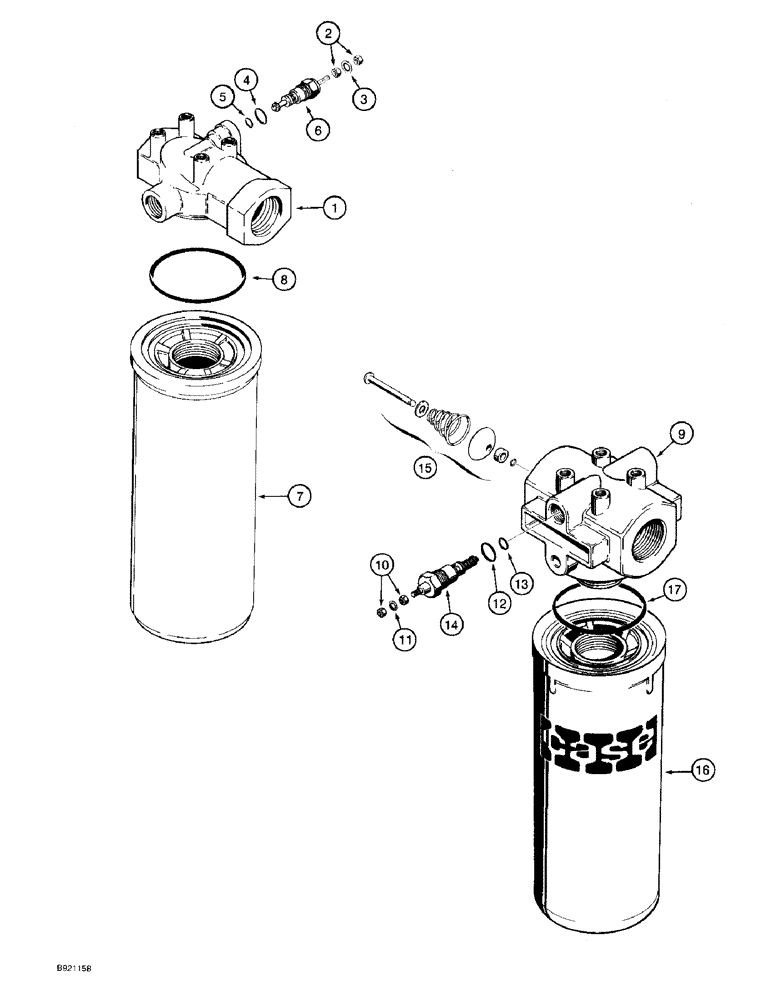 Схема запчастей Case 580SK - (8-114) - HYDRAULIC OIL FILTER (08) - HYDRAULICS