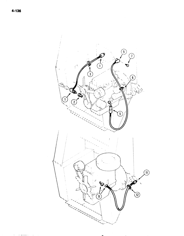 Схема запчастей Case 1825 - (4-136) - COLD START AIDS (04) - ELECTRICAL SYSTEMS