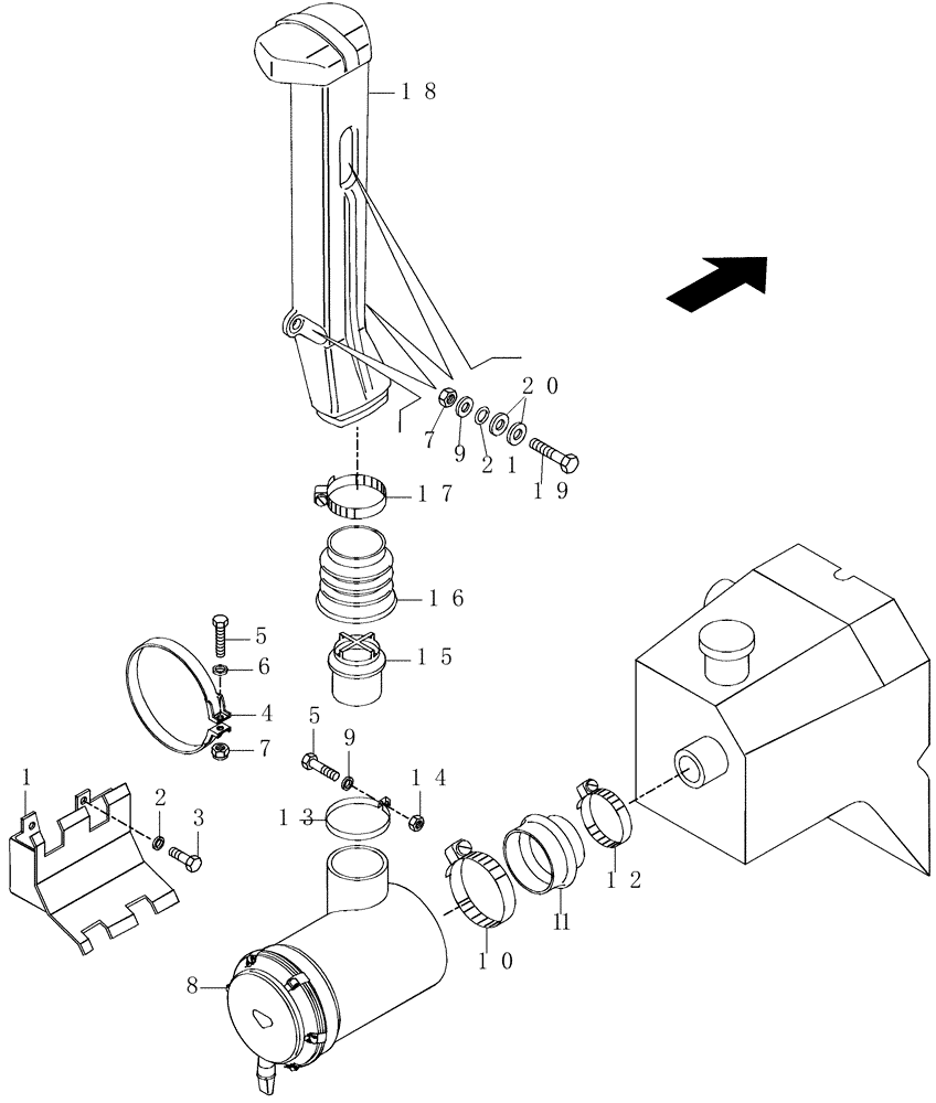 Схема запчастей Case 325 - (0.530/2[01A]) - AIR CLEANER (87453162) (01) - ENGINE