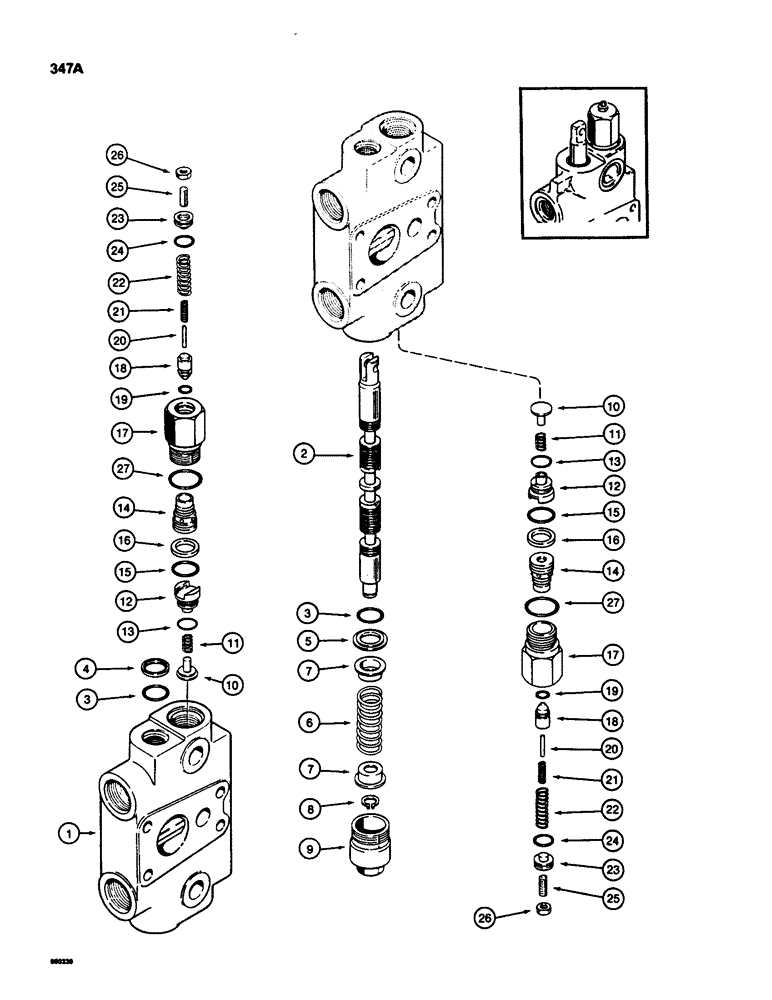 Схема запчастей Case 580SD - (347A) - BACKHOE CONTROL VALVE, DIPPER AND BUCKET SECTION (08) - HYDRAULICS