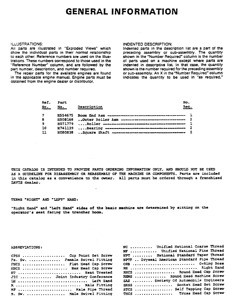 Схема запчастей Case 30 - (02) - GENERAL INFORMATION 