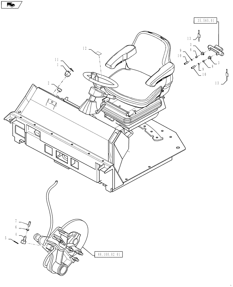 Схема запчастей Case DV207 - (55.512.01) - EDGE CUTTER WIRING ASSY (55) - ELECTRICAL SYSTEMS