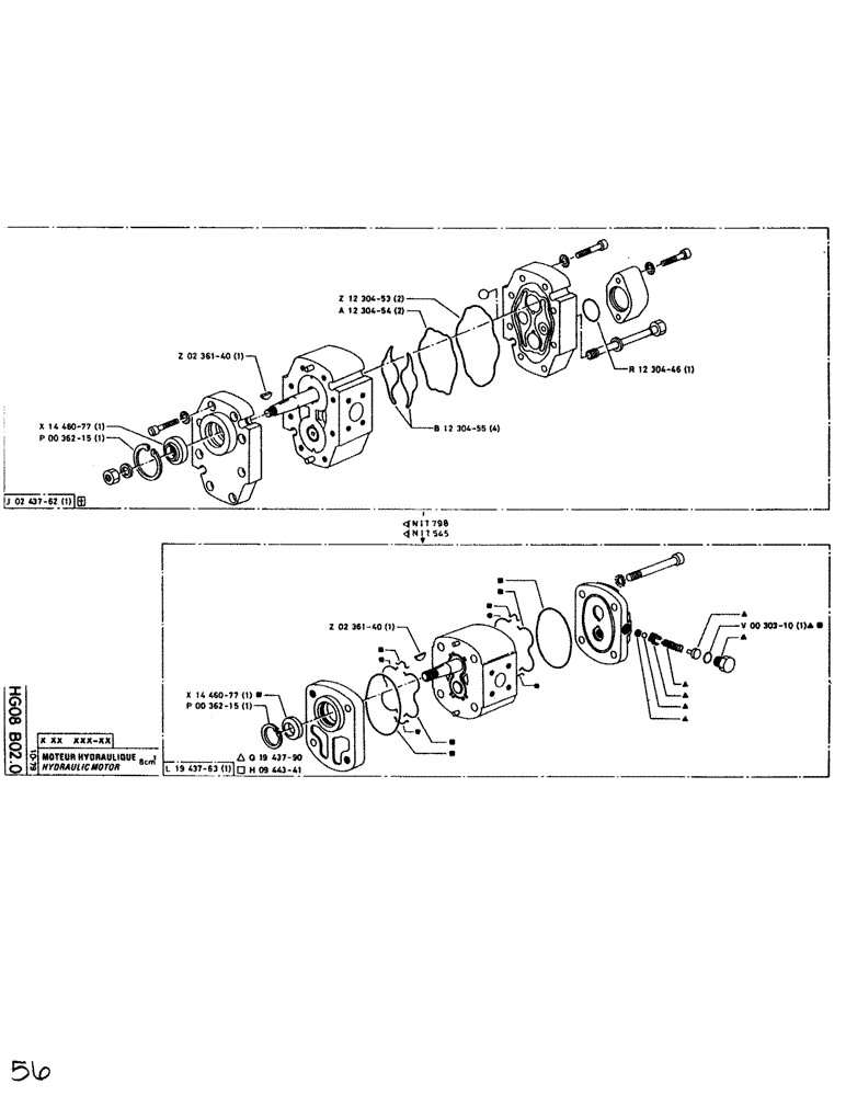 Схема запчастей Case SC150 - (056) - HYDRAULIC MOTOR 