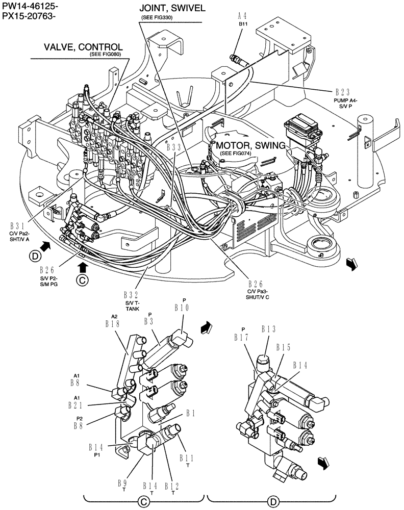 Схема запчастей Case CX36B - (161-72[2]) - CONTROL LINES, REMOTE (ANGLE DOZER) (05) - SUPERSTRUCTURE