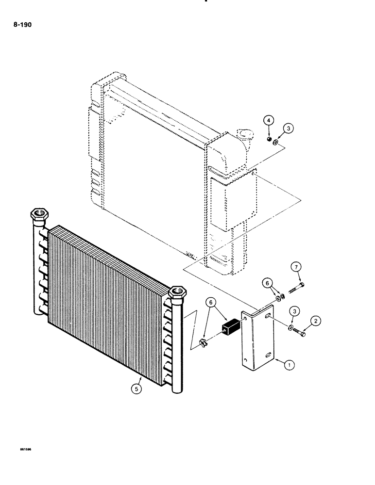 Схема запчастей Case DH4B - (8-190) - HYDRAULIC OIL COOLER MOUNTING (08) - HYDRAULICS