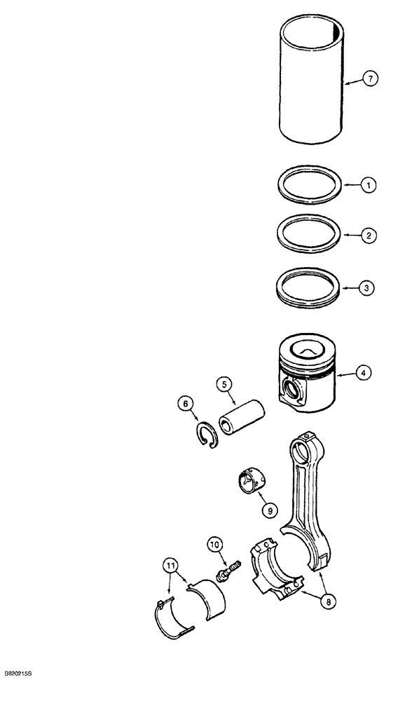 Схема запчастей Case 760 - (02-040) - PISTONS, 4-390 ENGINE (10) - ENGINE